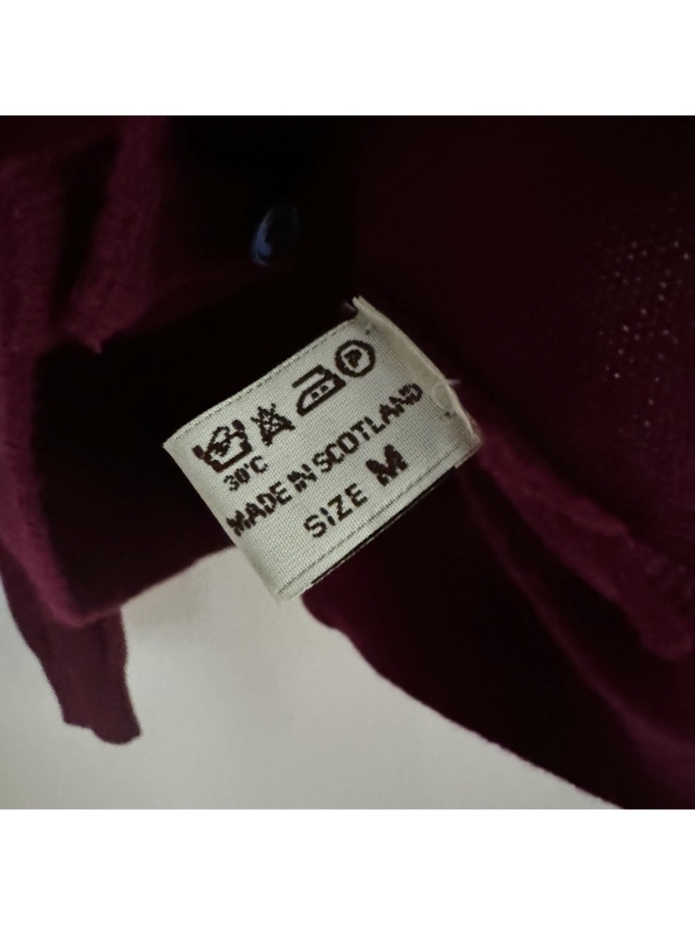 🍷 NWT SLATER ZORN Maroon Cream Patch 100% Cashmere Cardigan Scotland Size M - Picture 5 of 10